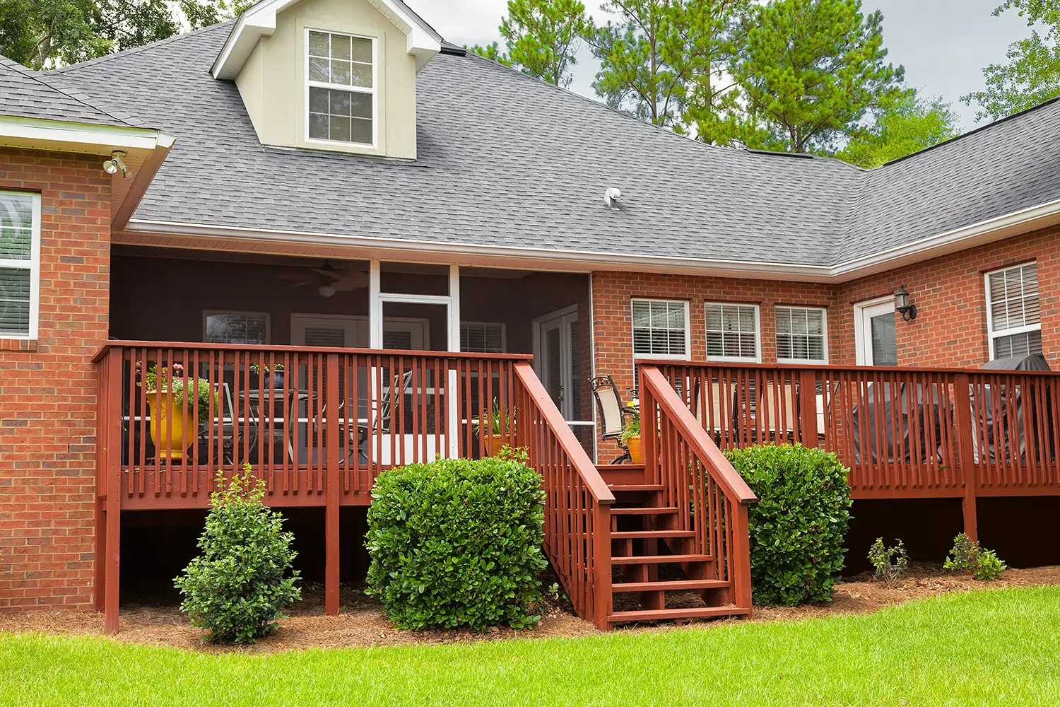 Wood deck installation from Outdoorscapes