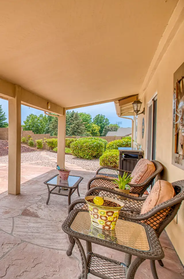 Backyard patio installed by Outdoorscapes