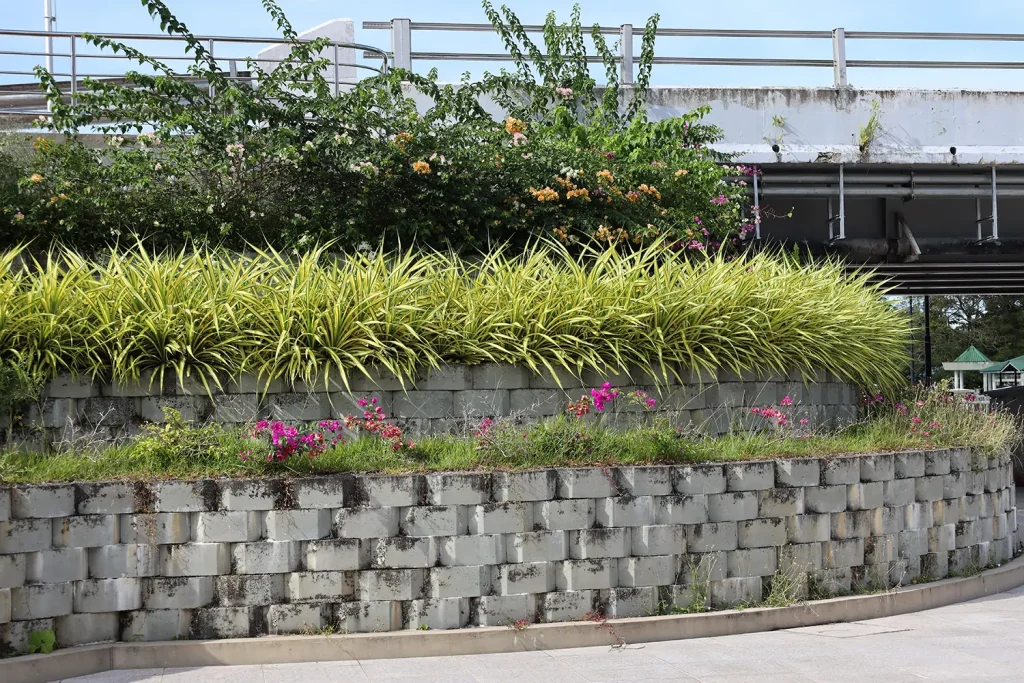 Retaining wall installation from Outdoor Scapes