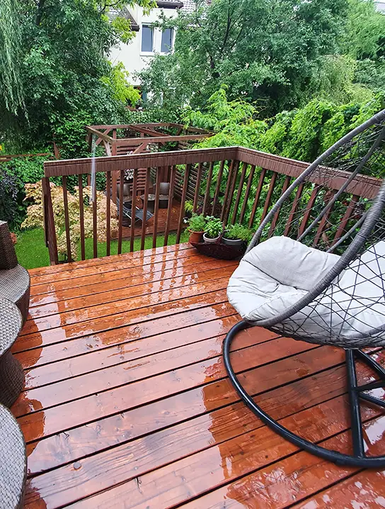 Wood deck installed by Outdoorscapes