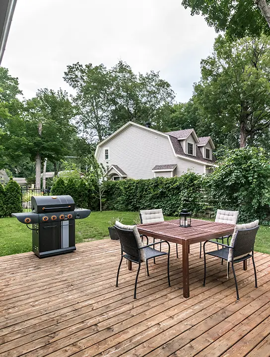 Wood deck installed by Outdoorscapes
