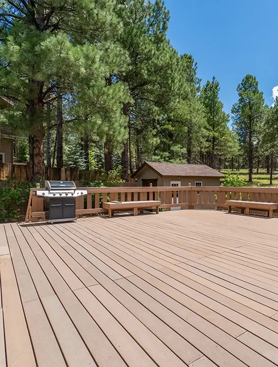 Wood deck installed by Outdoorscapes