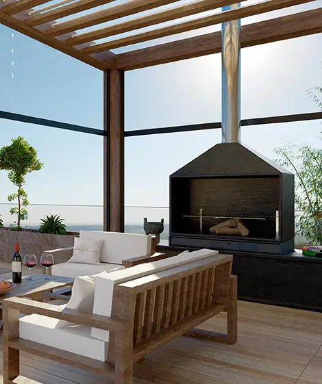 Outdoor fire place installed by Outdoor Scapes in Jacksonville, FL 