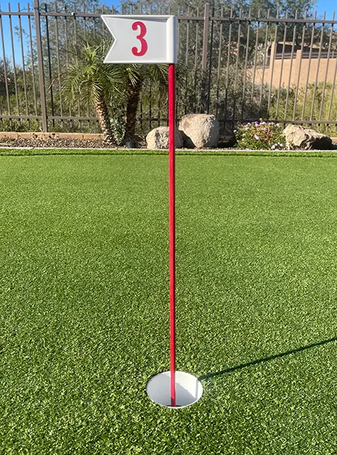 Backyard golf green installation from Outdoorscapes